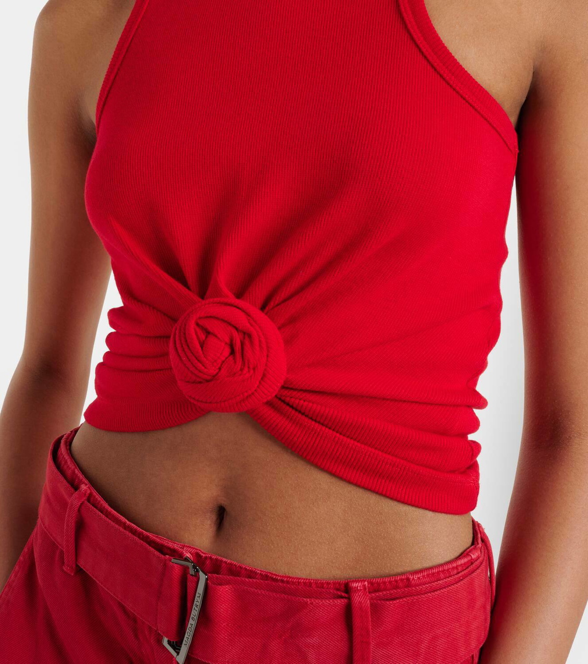 Magda Butrym Gathered cotton-blend tank top