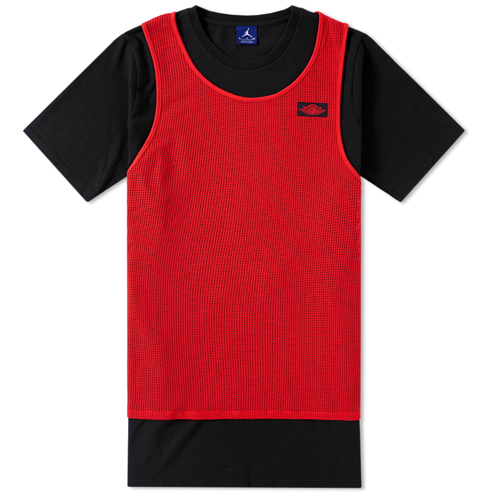 NIKE JORDAN メッシュ Tシャツ M Nike Mesh Slight Overlay Tee Nike Jordan Brand