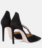 Jimmy Choo Bee 100 embellished suede pumps