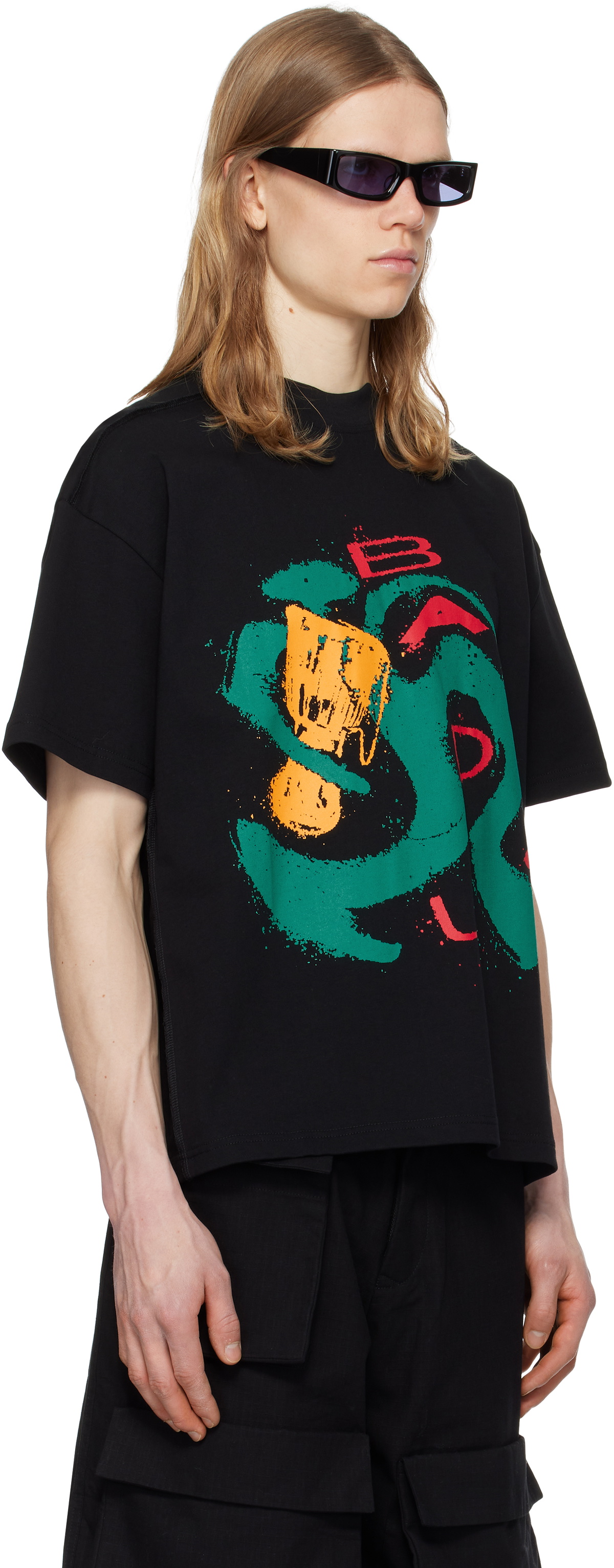 SPENCER BADU Black Drum Oversized T-shirt