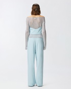 Pinko Short Vest In Technical Fabric With Open Back Crystal Blue