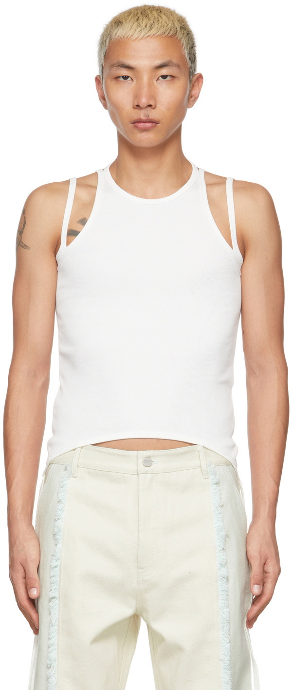 Dion Lee White Split Tie Tank
