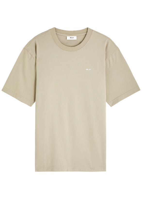 Photo: NN07 Adam Logo Cotton T-shirt Beige