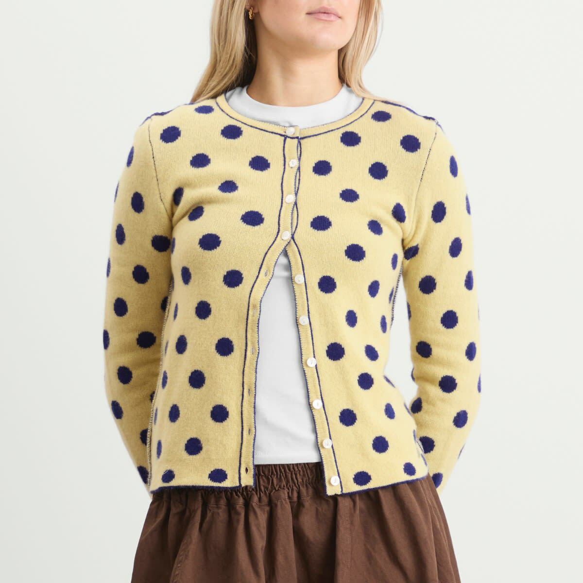 Damson Madder Women's Tabitha Reversible Cardigan in Butter