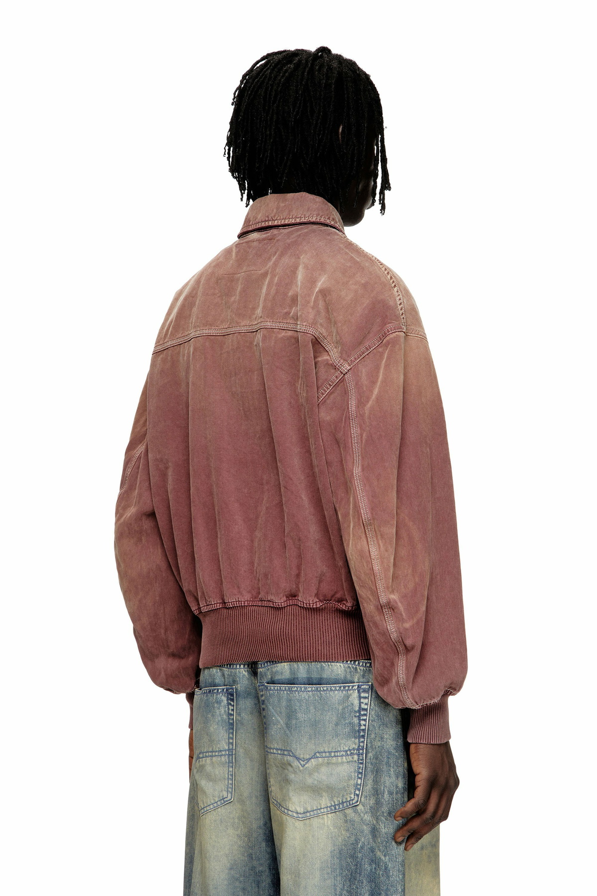 Diesel Jacket in coloured herringbone denim - Denim Jackets - Unisex - Brown