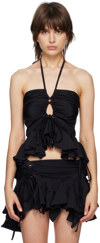 Photo: Emily Watson SSENSE Exclusive Black Ruffle Peplum Tank Top