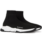 Balenciaga - Speed Stretch-Knit Slip-On Sneakers - Black