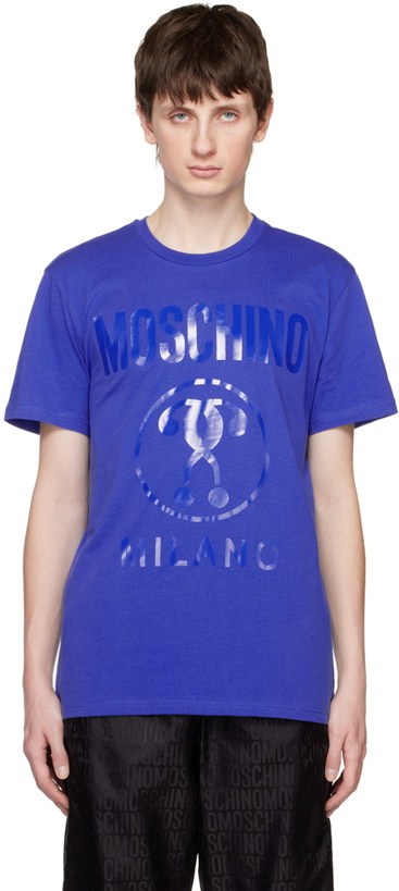 Photo: Moschino Blue Double Question Mark T-Shirt