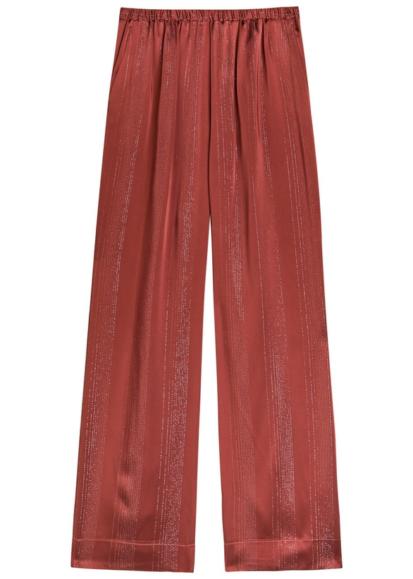 Photo: Forte_forte Metallic Satin Trousers Burgundy