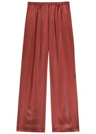 Forte_forte Metallic Satin Trousers Burgundy