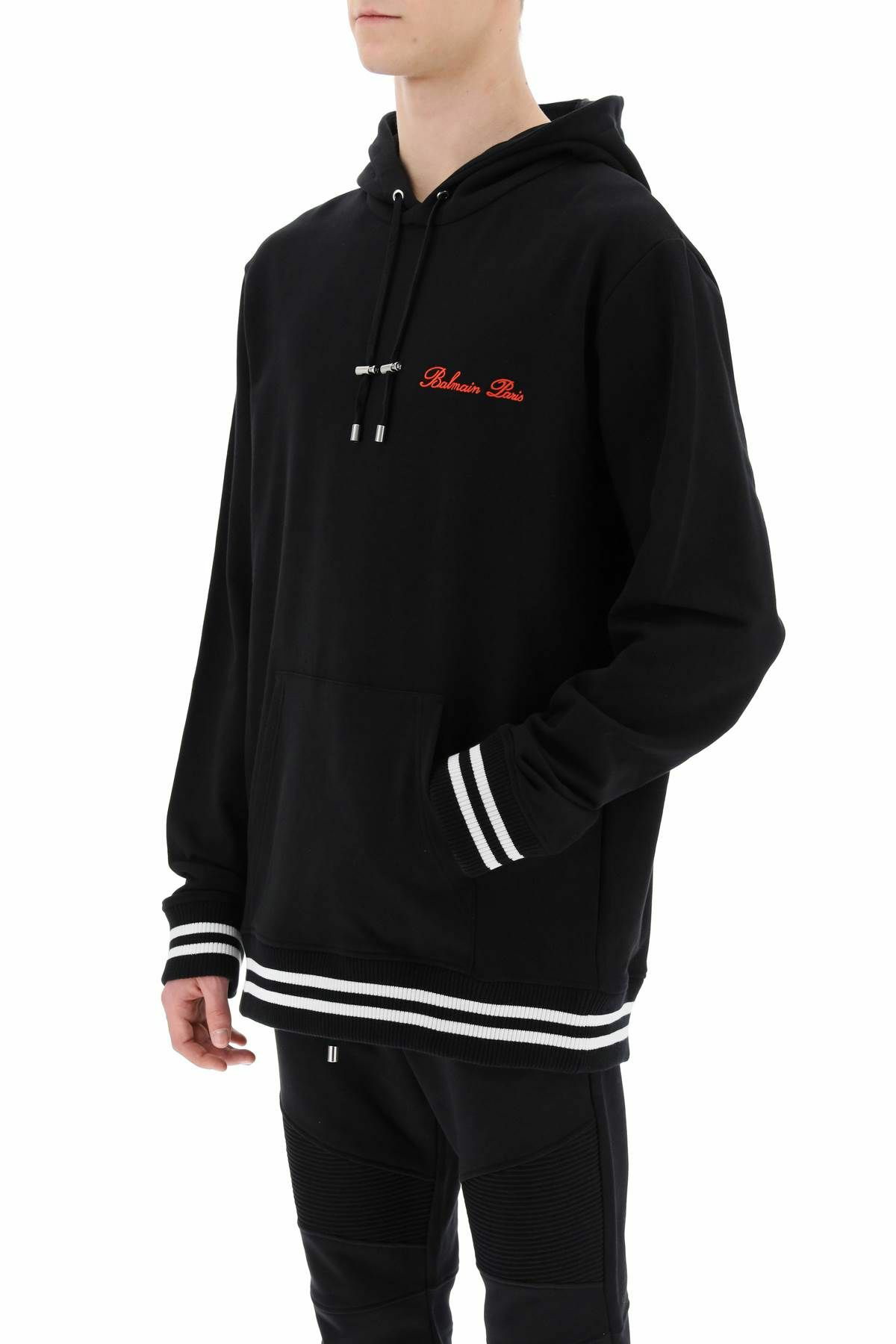 BALMAIN hoodie with logo embroidery Black Balmain