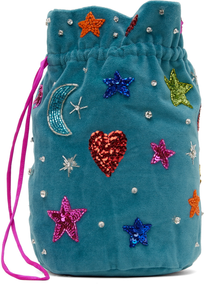 Caro Editions Blue Mini Embellished Pouch
