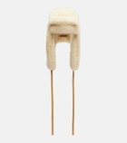 Jacquemus Chapka leather-trimmed shearling hat