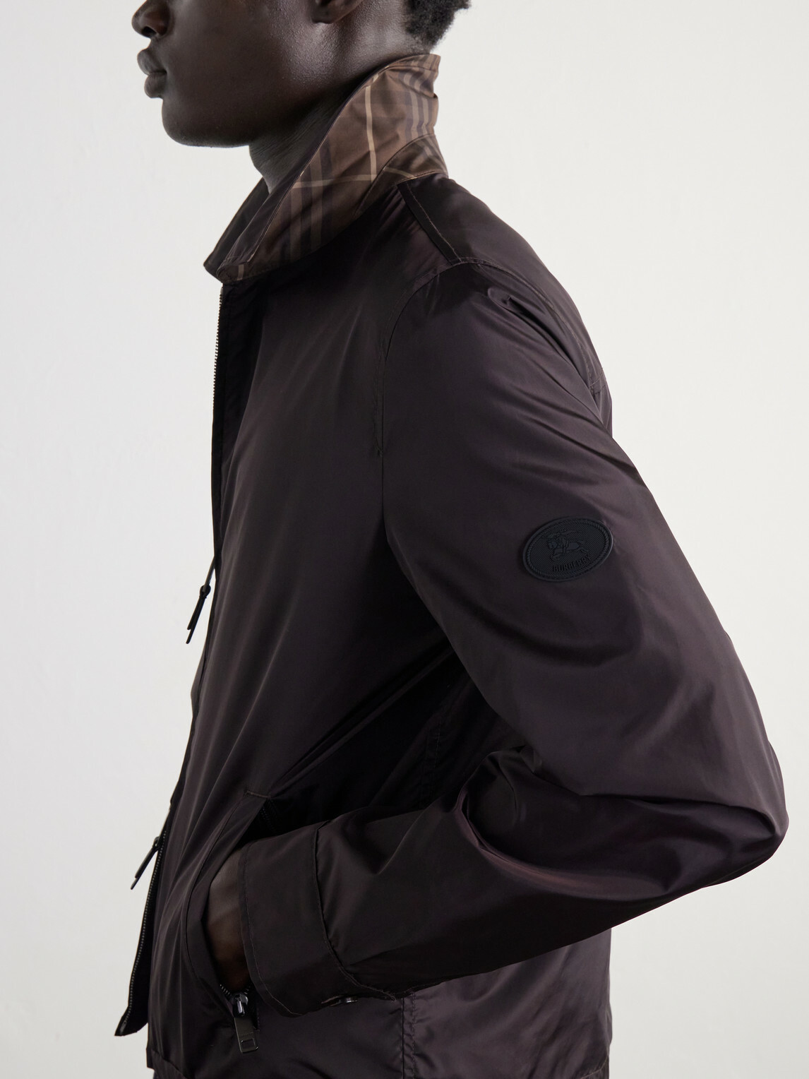 Burberry - Logo-Appliquéd Shell Jacket - Brown