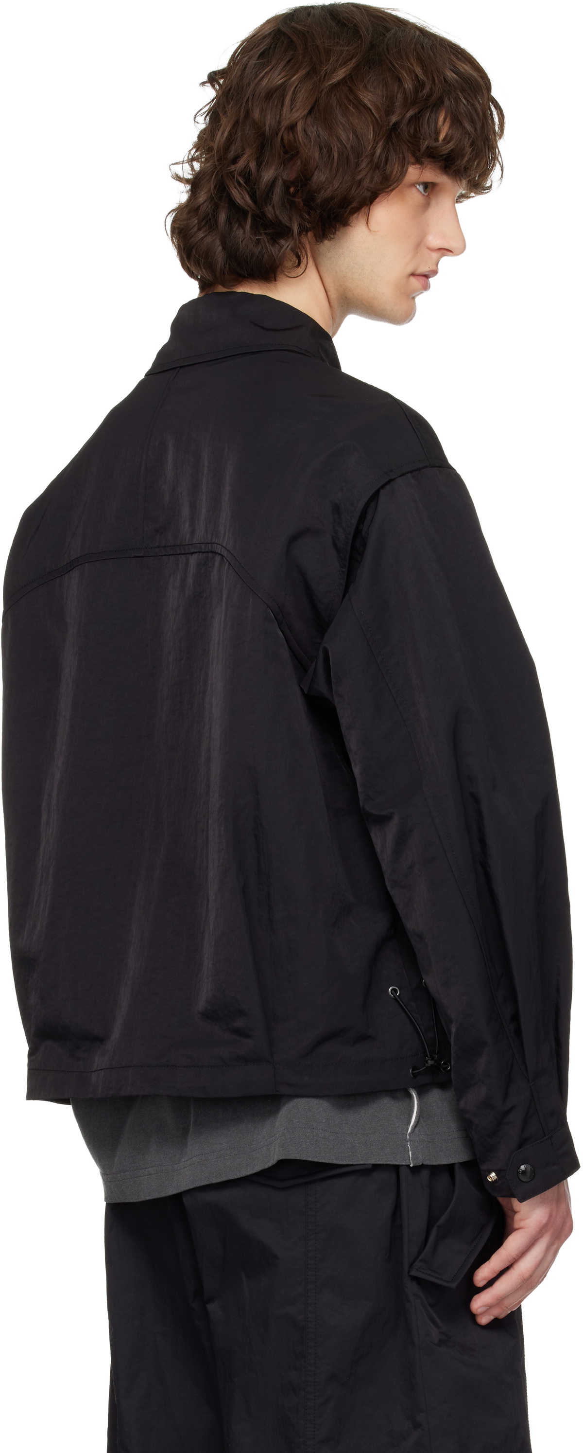 Solid Homme Black Nylon Military Blouson Jacket