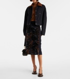 Plan C Sequined wool-blend midi skirt
