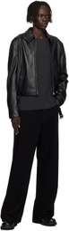 Acne Studios Black Belted Leather Jacket