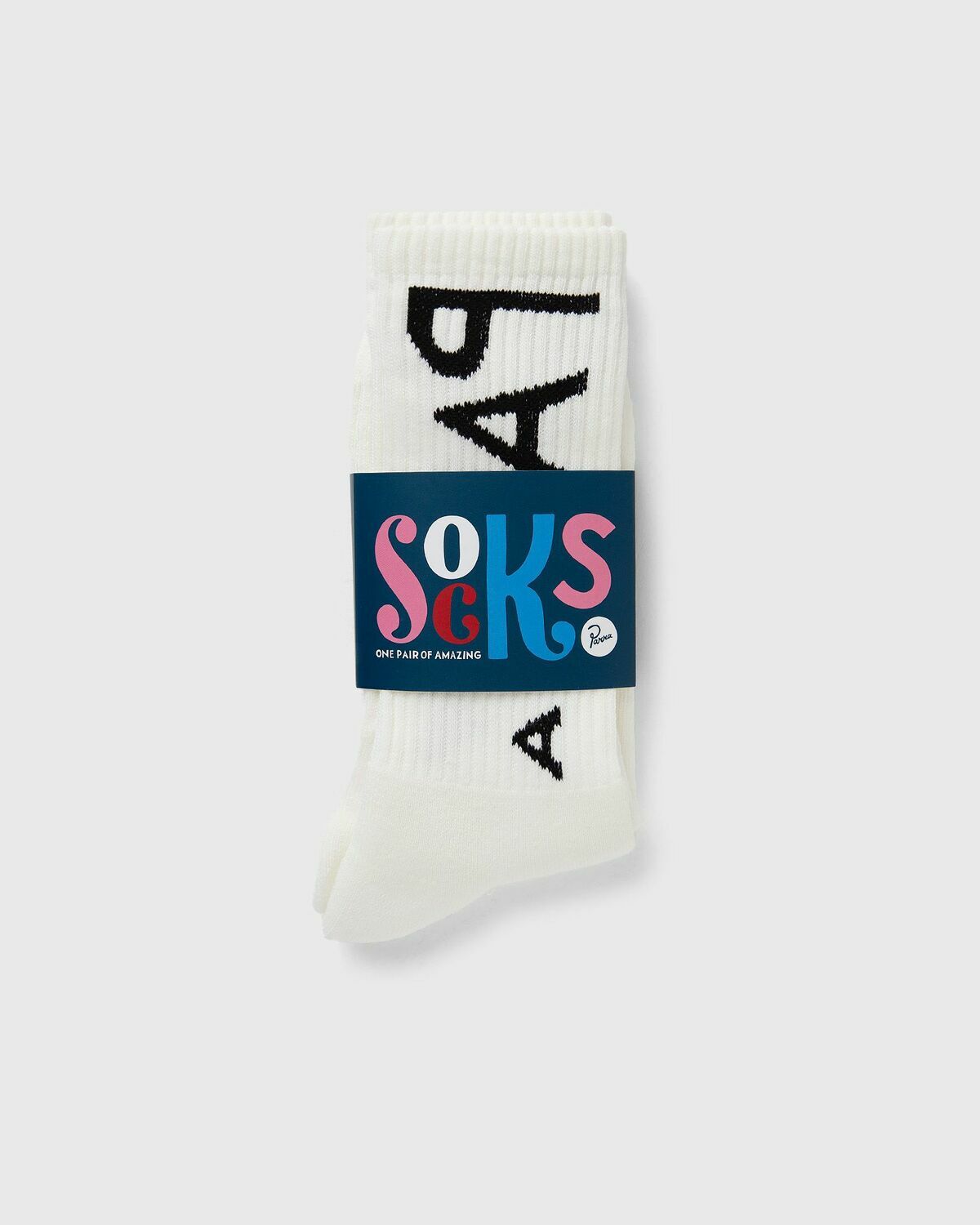 By Parra REVERSED FLAG LOGO CREW SOCKS White Men