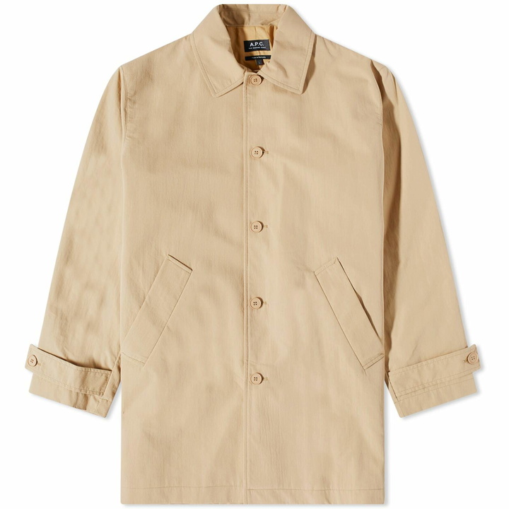 Photo: A.P.C. Men's Victor Mac in Dark Beige