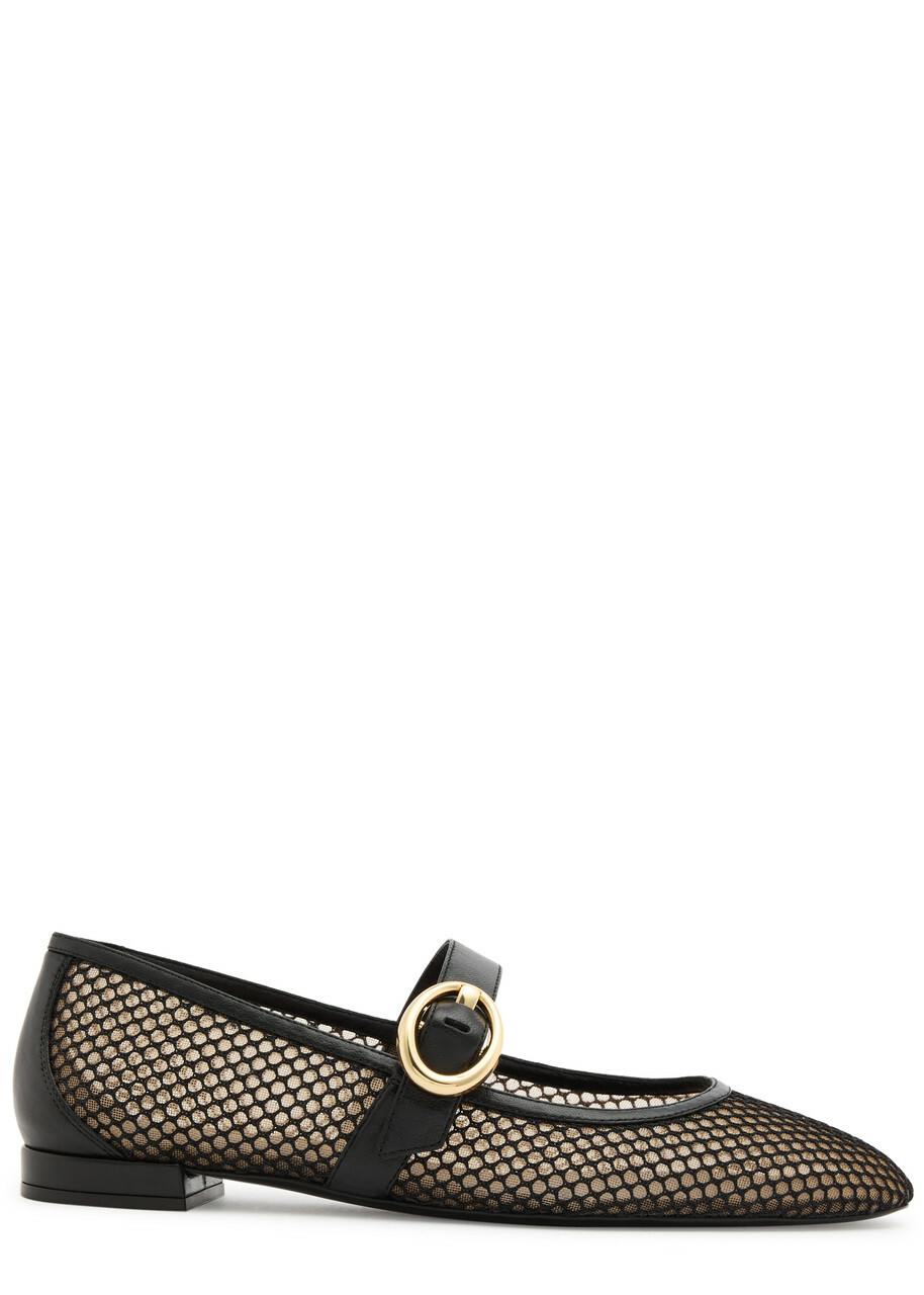 herlipto Mary Jane Mesh Flats ブラック37 Mary Jane Mesh Flats
