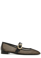 Stuart Weitzman Arabella Mesh Mary Jane Flats Black
