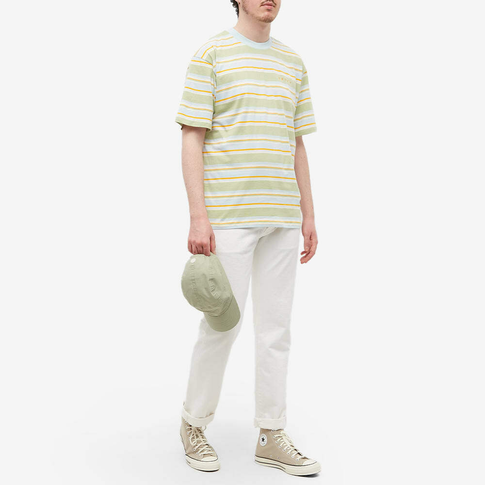 Edwin Men's Quarter Stripe T-Shirt in Frosty Green/Blue Edwin