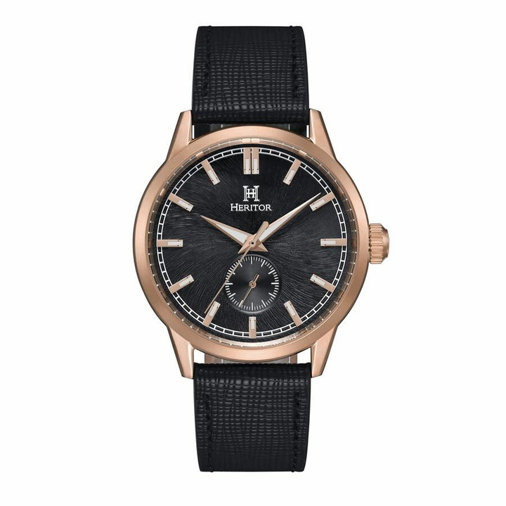 Photo: Heritor Argento Automatic Black Dial Mens Watch HERHS3804