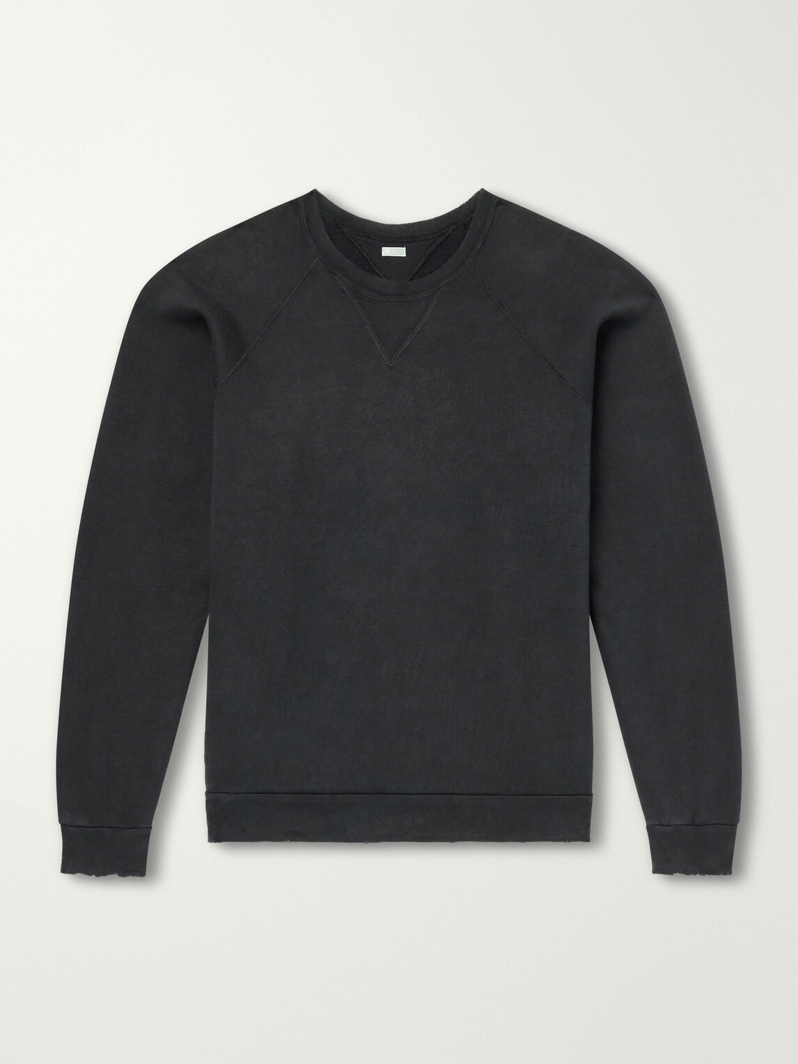 A.PRESSE - Vintage Cotton-Fleece Sweatshirt - Black