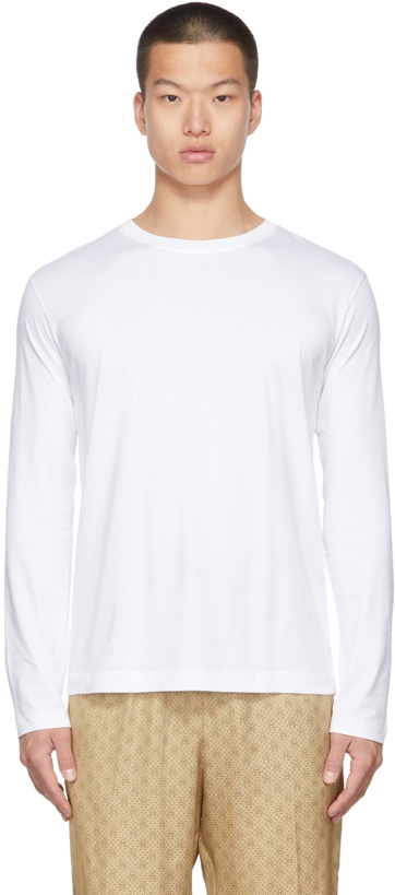 Photo: Dries Van Noten White Supima Cotton Long Sleeve T-Shirt