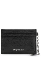 Alexander Mcqueen Logo Cracked-effect Leather Card Holder - Black - One Size