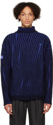 ADER error Blue & Black Frank Turtleneck