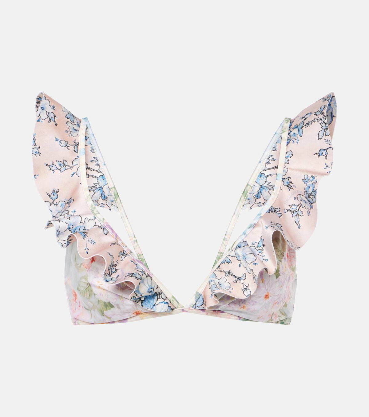 ZIMMERMANN ハリデー フリル フローラル ビキニトップ 水着 Zimmermann Halliday ruffled floral bikini top Zimmermann