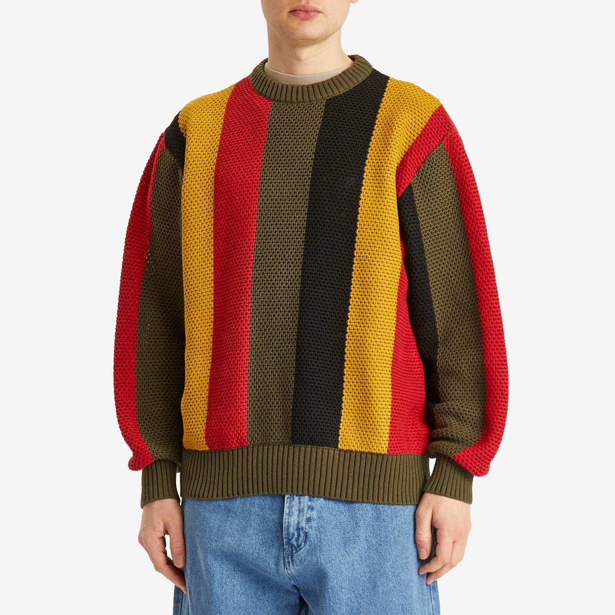 Patta Men's Stripe Honeycomb Knit Jumper in Multi