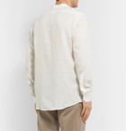 Ermenegildo Zegna - Grandad-Collar Mélange Linen Shirt - White