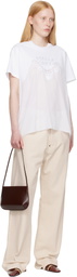 Stella McCartney White Lace Slip Jersey T-shirt