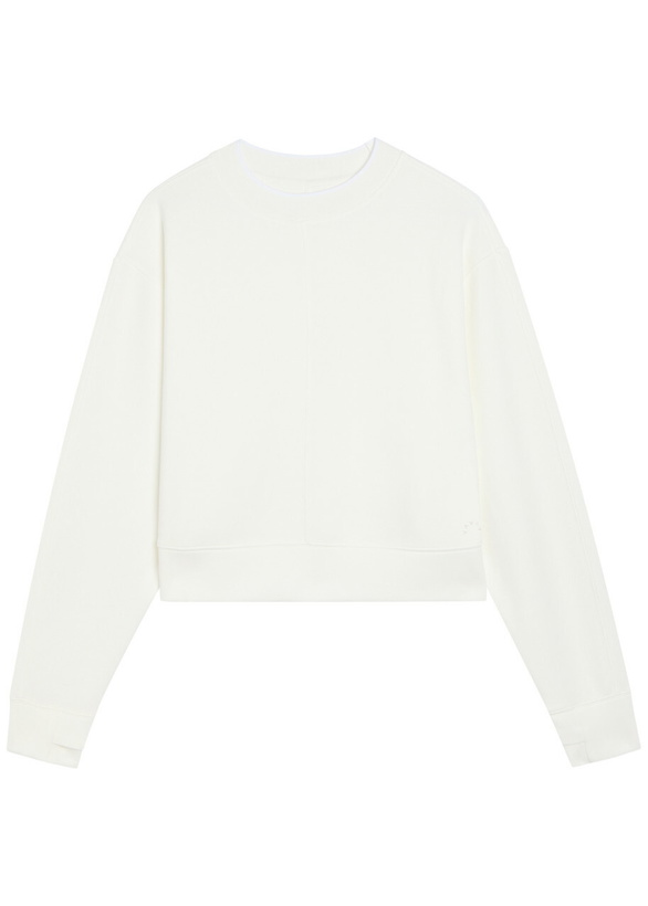 Photo: Varley Tasmin Cropped Stretch-jersey Sweatshirt White