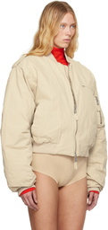 Entire Studios Beige A-4 Bomber Jacket