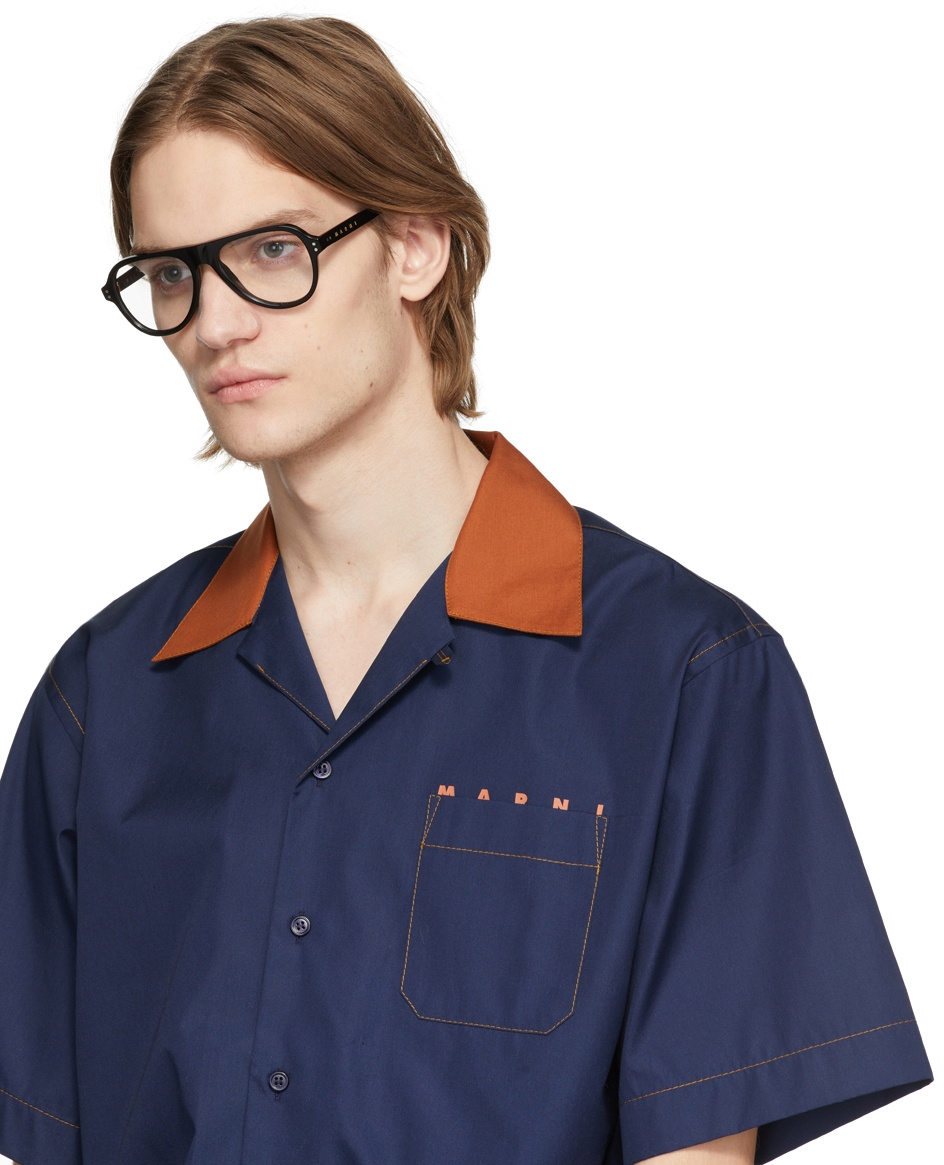 Marni Black Acetate Blue Ridge Mountains Optical Glasses Marni