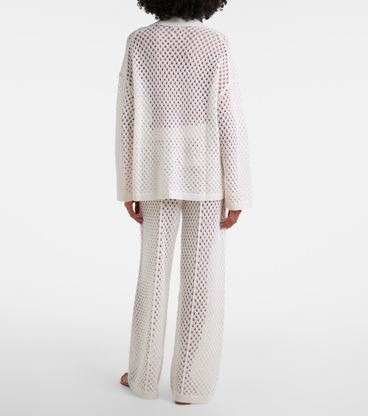 Jardin des Orangers Open-knit wool and cashmere wide-leg pants