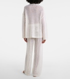 Jardin des Orangers Open-knit wool and cashmere wide-leg pants