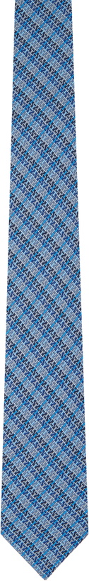 Photo: Ferragamo Blue Gancini Chain Print Silk Tie