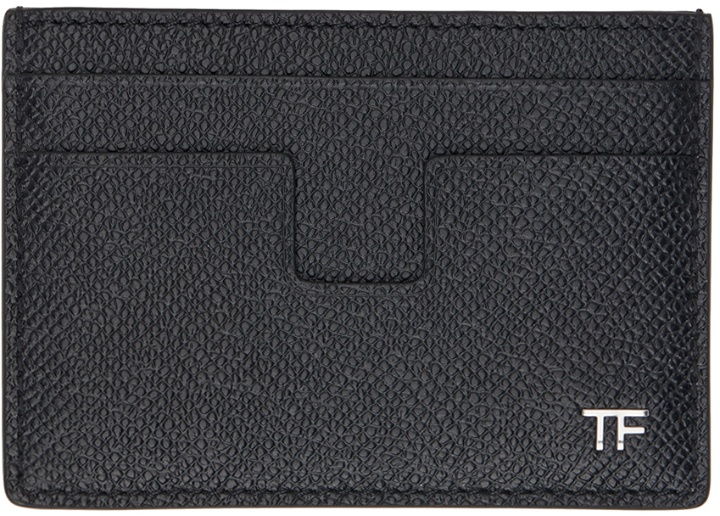 Photo: TOM FORD Black Leather Money Clip Card Holder