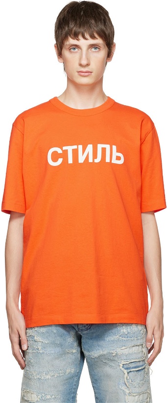 Photo: Heron Preston Orange Style T-Shirt