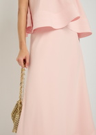 Stella Mccartney Asymmetric Crepe Midi Skirt Light Pink
