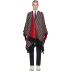 Gucci Navy and Red Wool Poncho