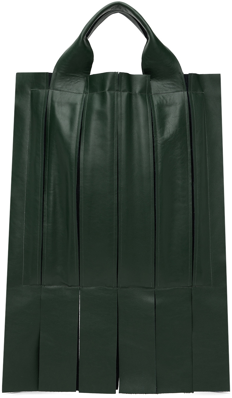 T/SEHNE SSENSE Exclusive Green Accordion Tote