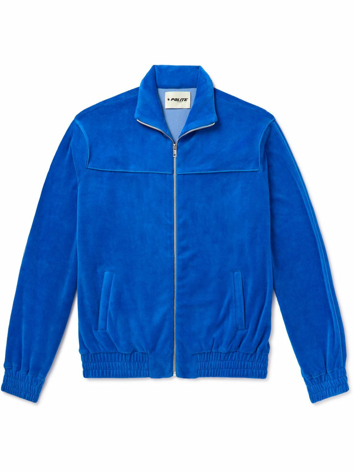 POLITE WORLDWIDE® - Hemp and Cotton-Blend Velour Track Jacket - Blue