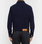 AMI - Garment-Dyed Stretch-Cotton Corduroy Jacket - Men - Midnight blue