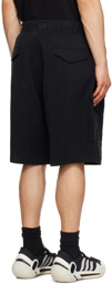 Y-3 Black Crinkle Shorts