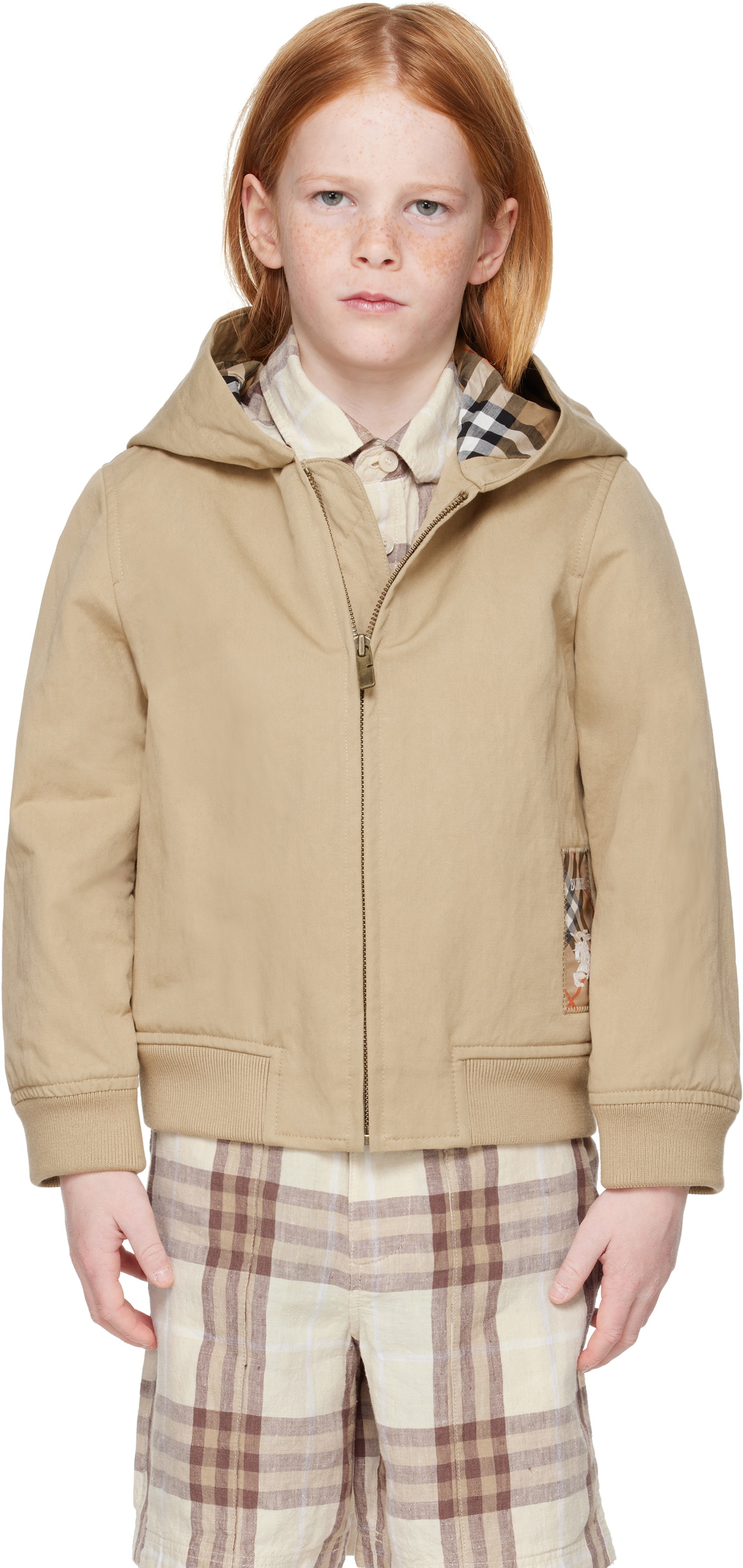 新品未使用タグ付き★BURBERRY CHILDREN アウター Burberry Kids Beige Check Label Jacket Burberry